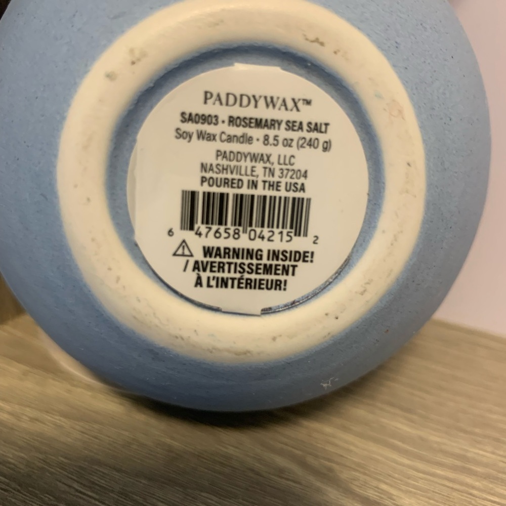 NEW Paddywax Rosemary Sea Salt Soy Wax Hand Poured Candle in Ceramic Jug - Picture 10 of 10